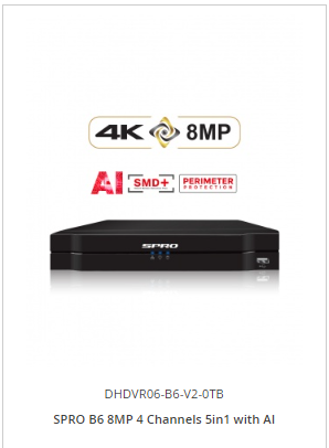SPRO DHDVR06-B6-V2-0TB 4-kanaals DVR