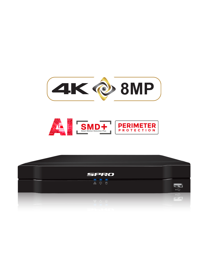 SPRO DHDVR12-B6-0TB 8-kanaals DVR