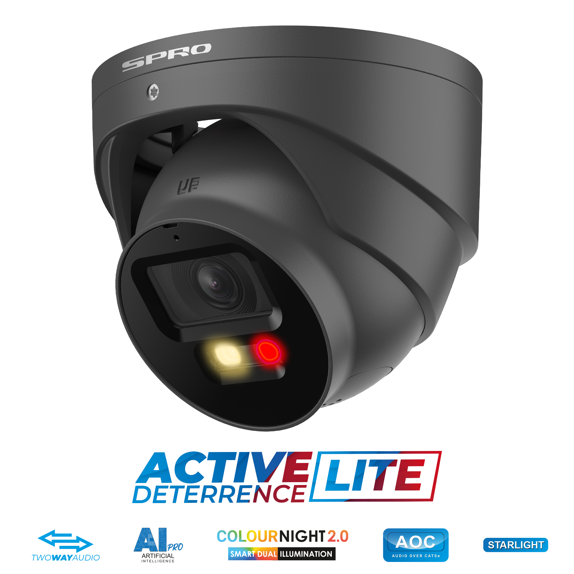 SPRO DHIPD40/28LRG-MS grijze turretcamera