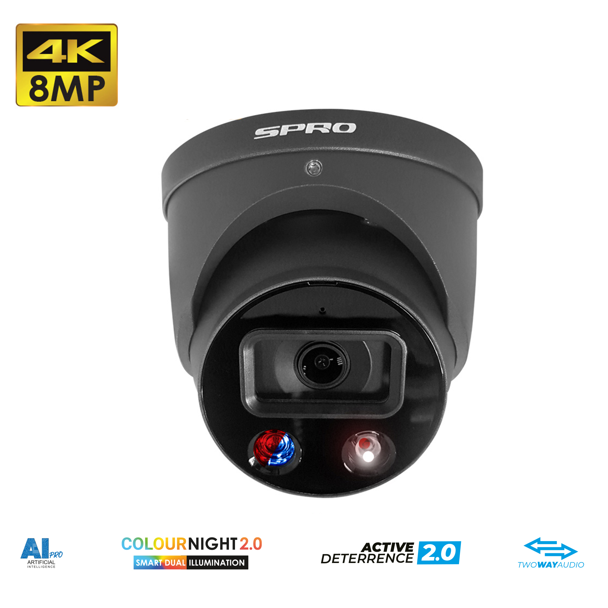 SPRO DHIPD80/28LRG/30-D-V3 grijze turretcamera