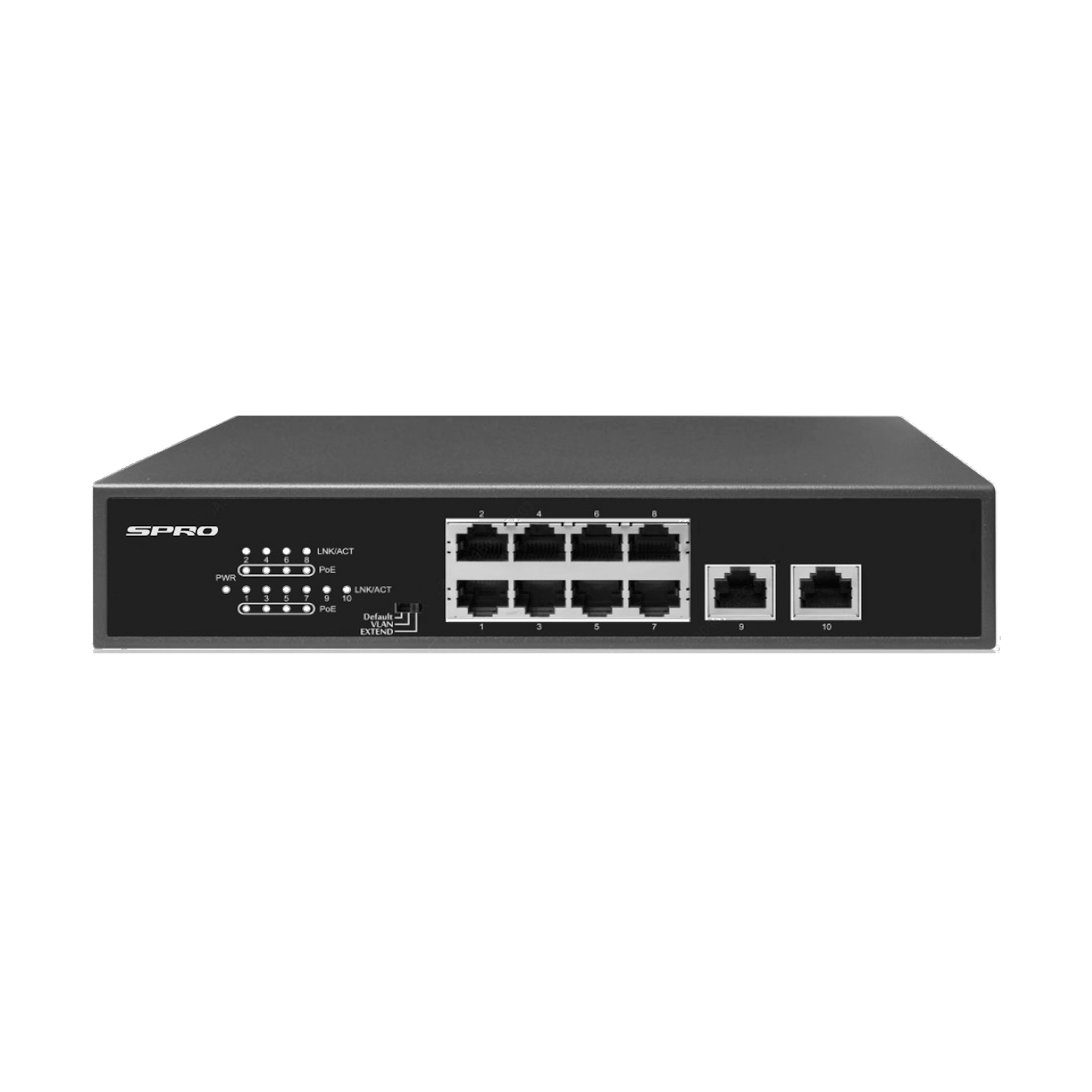 SPRO SWITCH-8P-U 8-poorts PoE switch